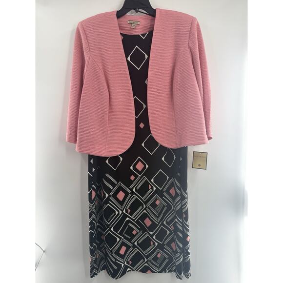 Maya Brooke Womens Size 20W Geometric Diamonds Sheath Dress W/Blazer W/Tag *READ - Picture 1 of 16